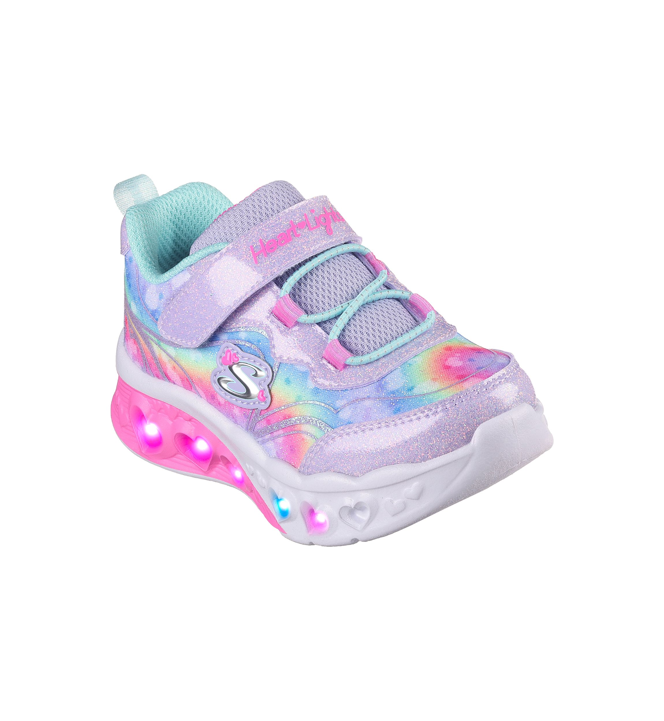 Toddler Girls Flutter Hearts Light - Groovy Swirl