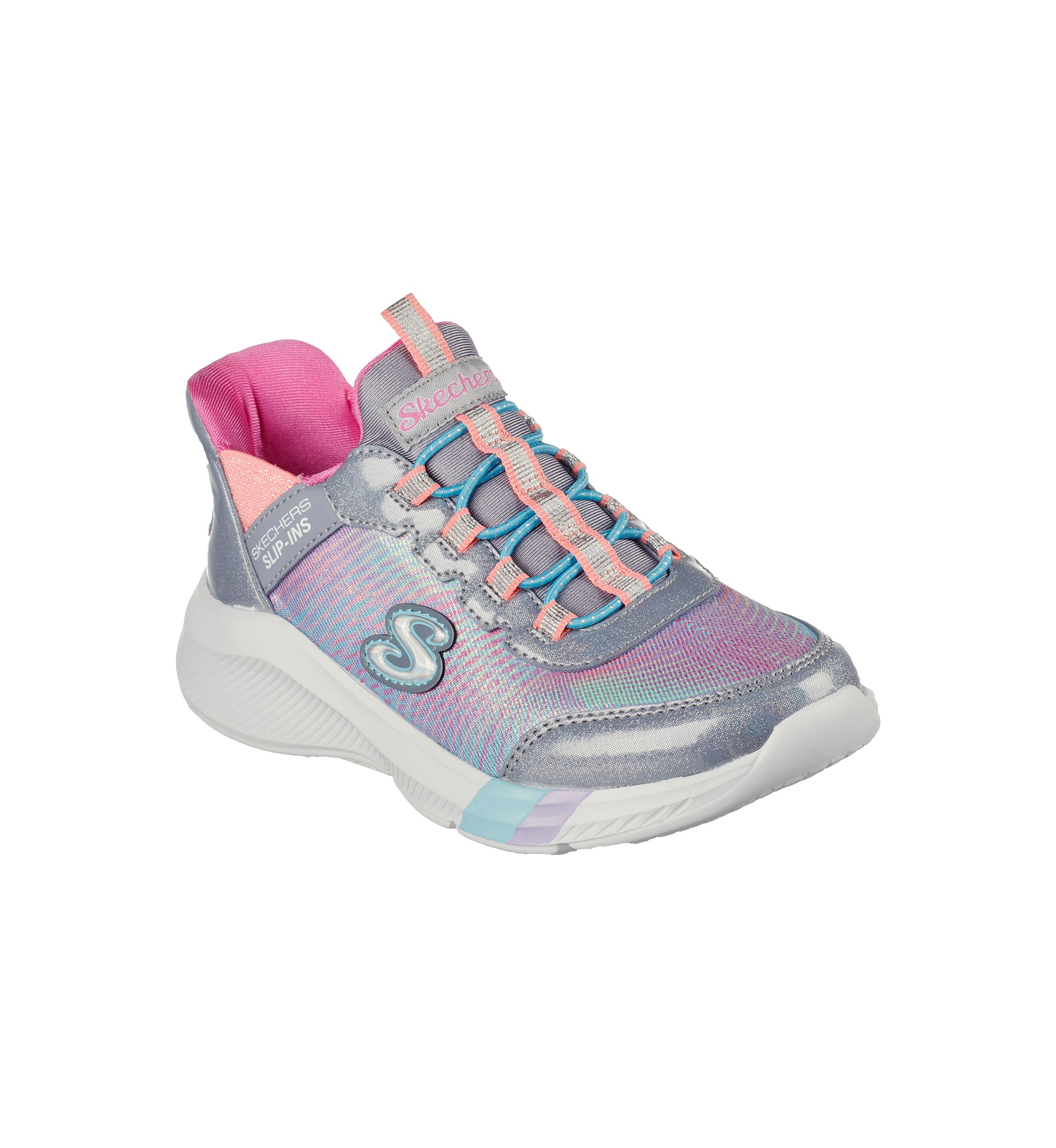 Youth Girls Slip-Ins™: Dreamy Lites - Colorful Prism Sneakers