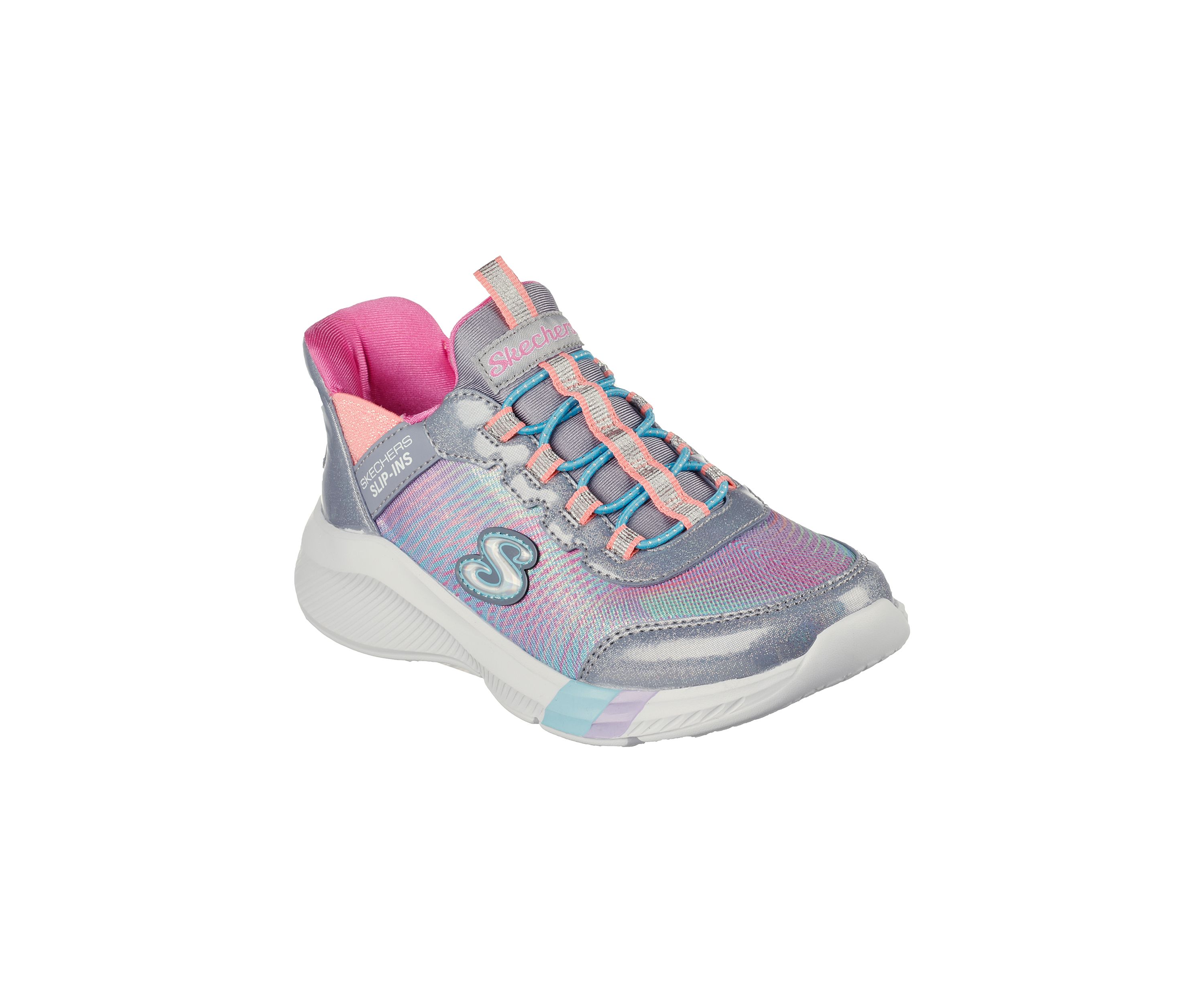 Youth Girls Slip-Ins™: Dreamy Lites - Colorful Prism Sneakers