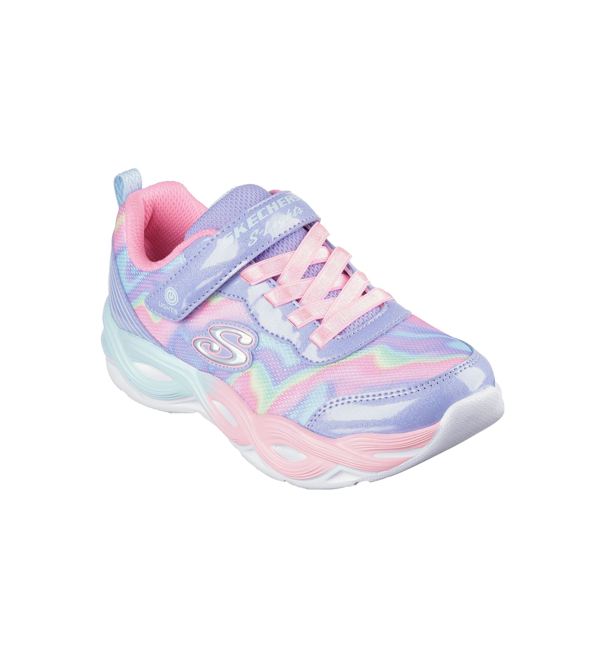 Youth Girls S-Lights Twisty Glow Sneakers - Sorbet Swirl 