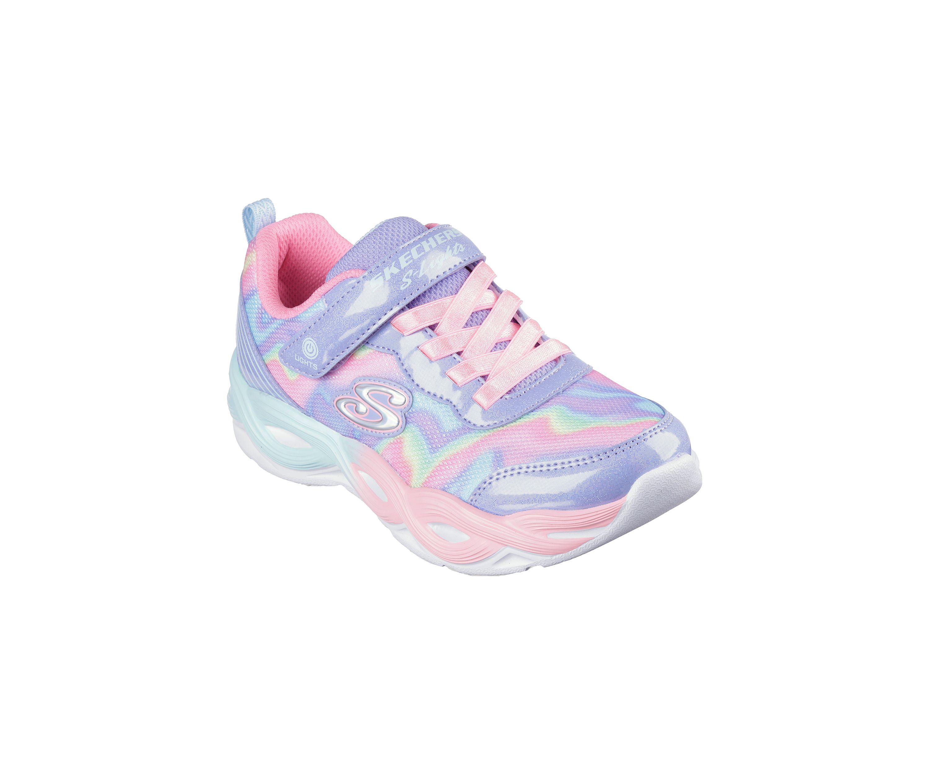 Youth Girls S-Lights Twisty Glow Sneakers - Sorbet Swirl 