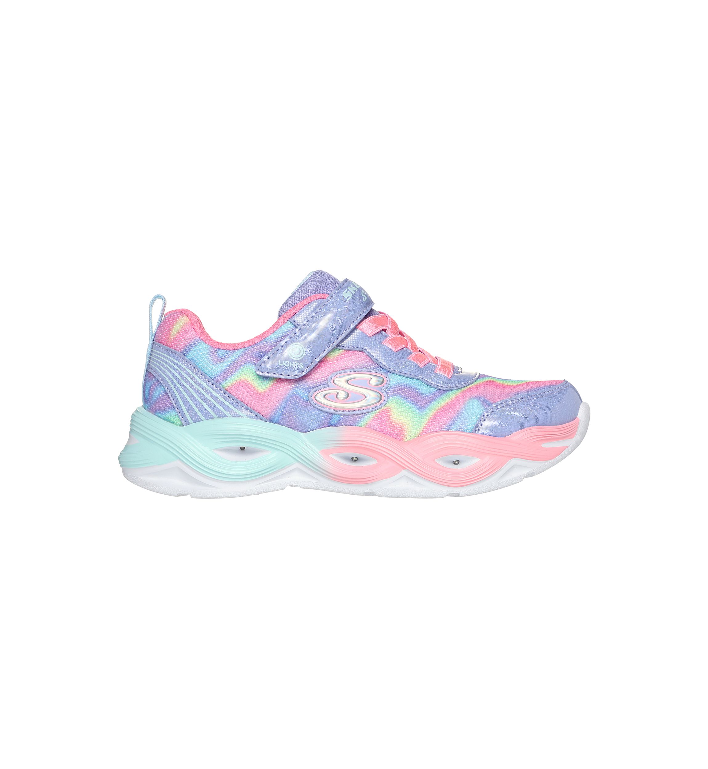 Youth Girls S-Lights Twisty Glow Sneakers - Sorbet Swirl 