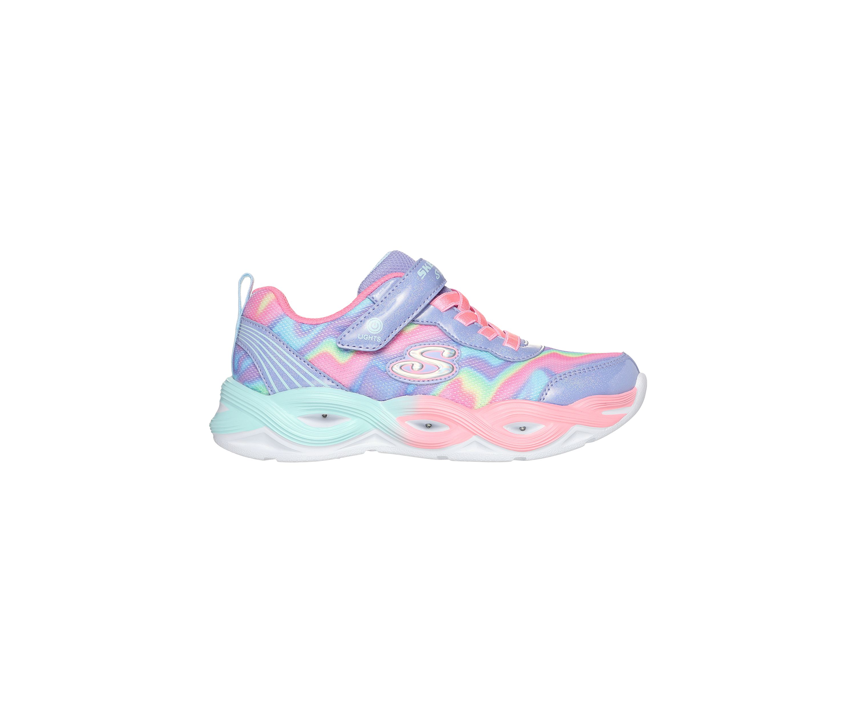 Youth Girls S-Lights Twisty Glow Sneakers - Sorbet Swirl 