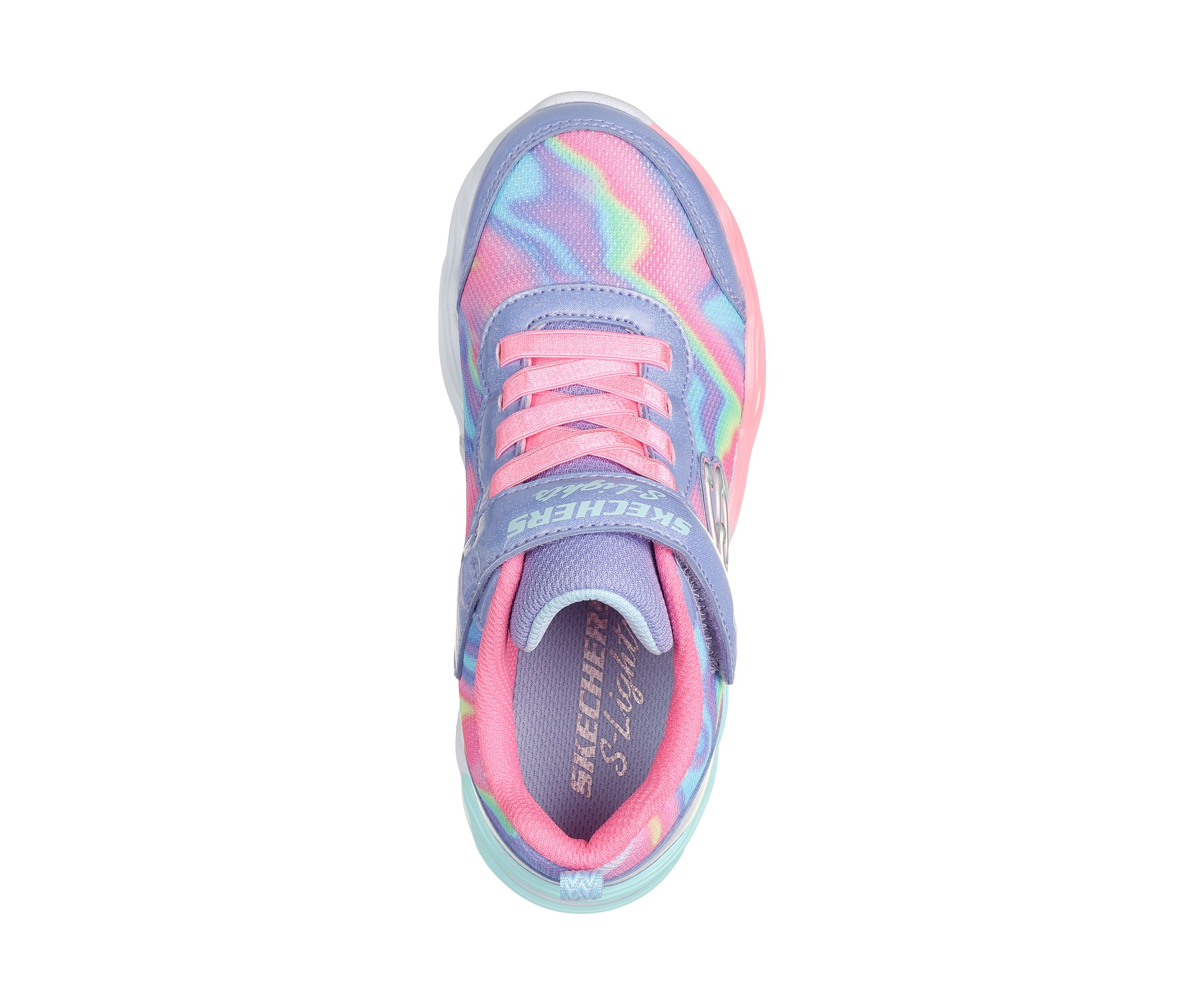 Youth Girls S-Lights Twisty Glow Sneakers - Sorbet Swirl 