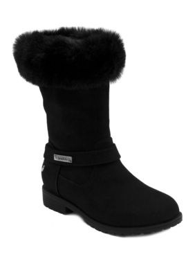 Nautica Youth Girls Cosima Faux Fur Cuff Riding Boots | belk