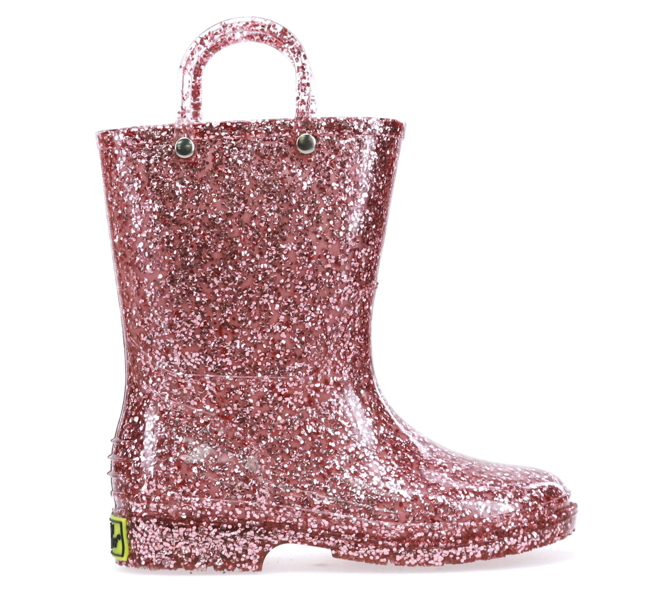 Toddler/Youth Girls Glitter Rose Gold Rain Boot