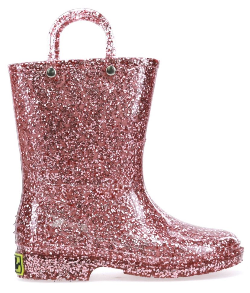 Toddler/Youth Girls Glitter Rose Gold Rain Boot