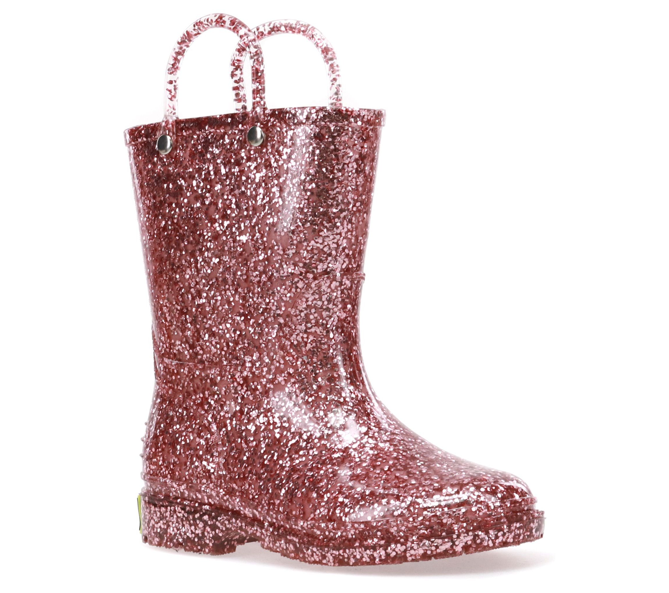 Toddler/Youth Girls Glitter Rose Gold Rain Boot