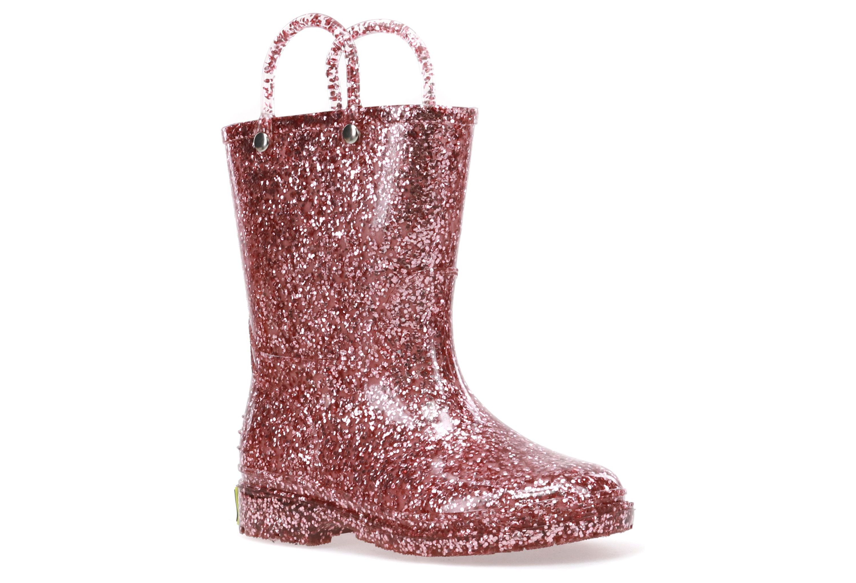 Toddler/Youth Girls Glitter Rose Gold Rain Boot