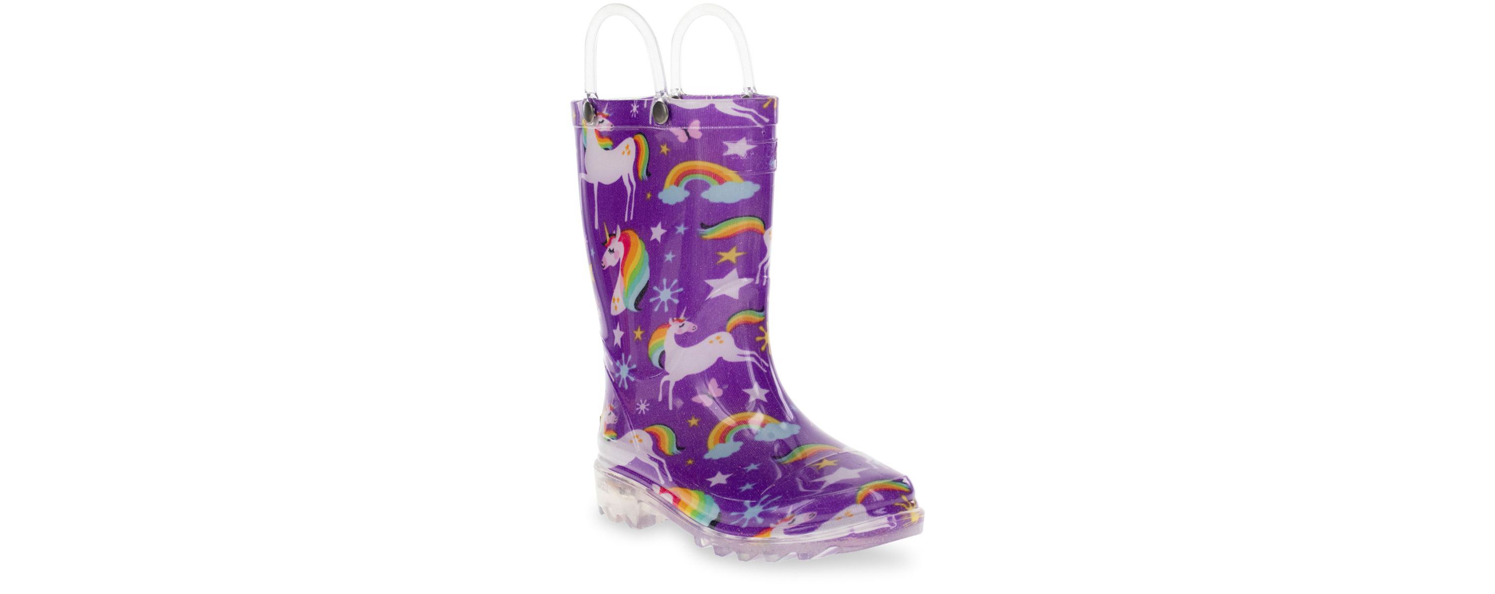Toddler/Youth Girls Rainbow Unicorn Lighted Rain Boot