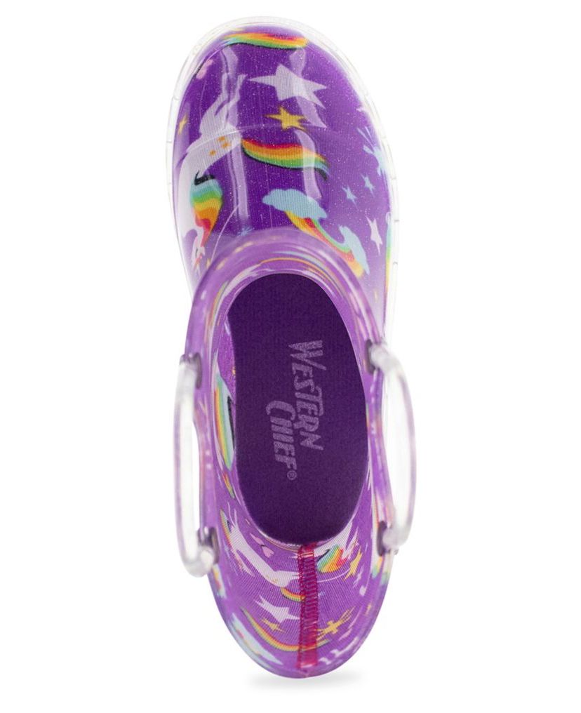 Toddler/Youth Girls Rainbow Unicorn Lighted Rain Boot