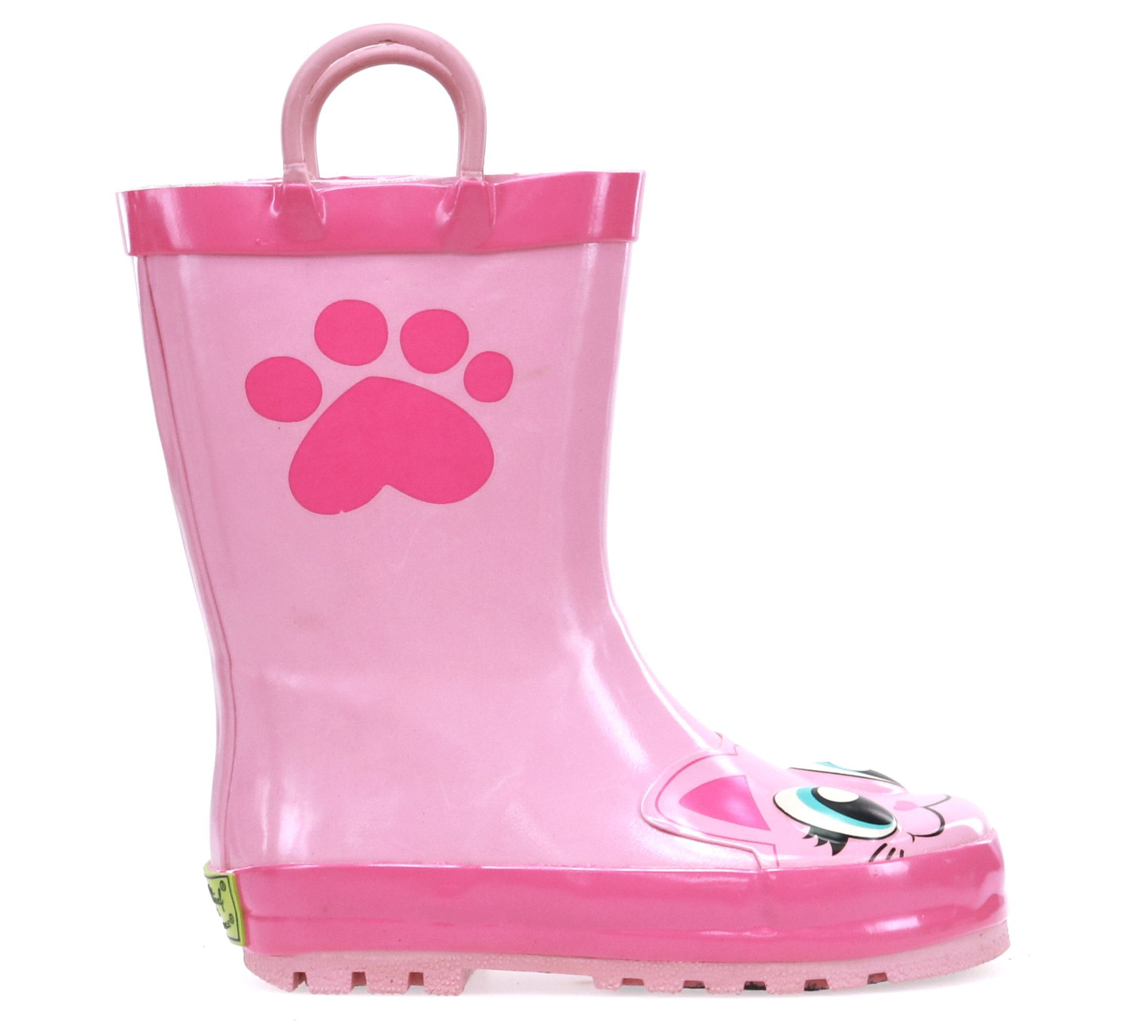 Toddler/Youth Girls Pink Kitty Rain Boot