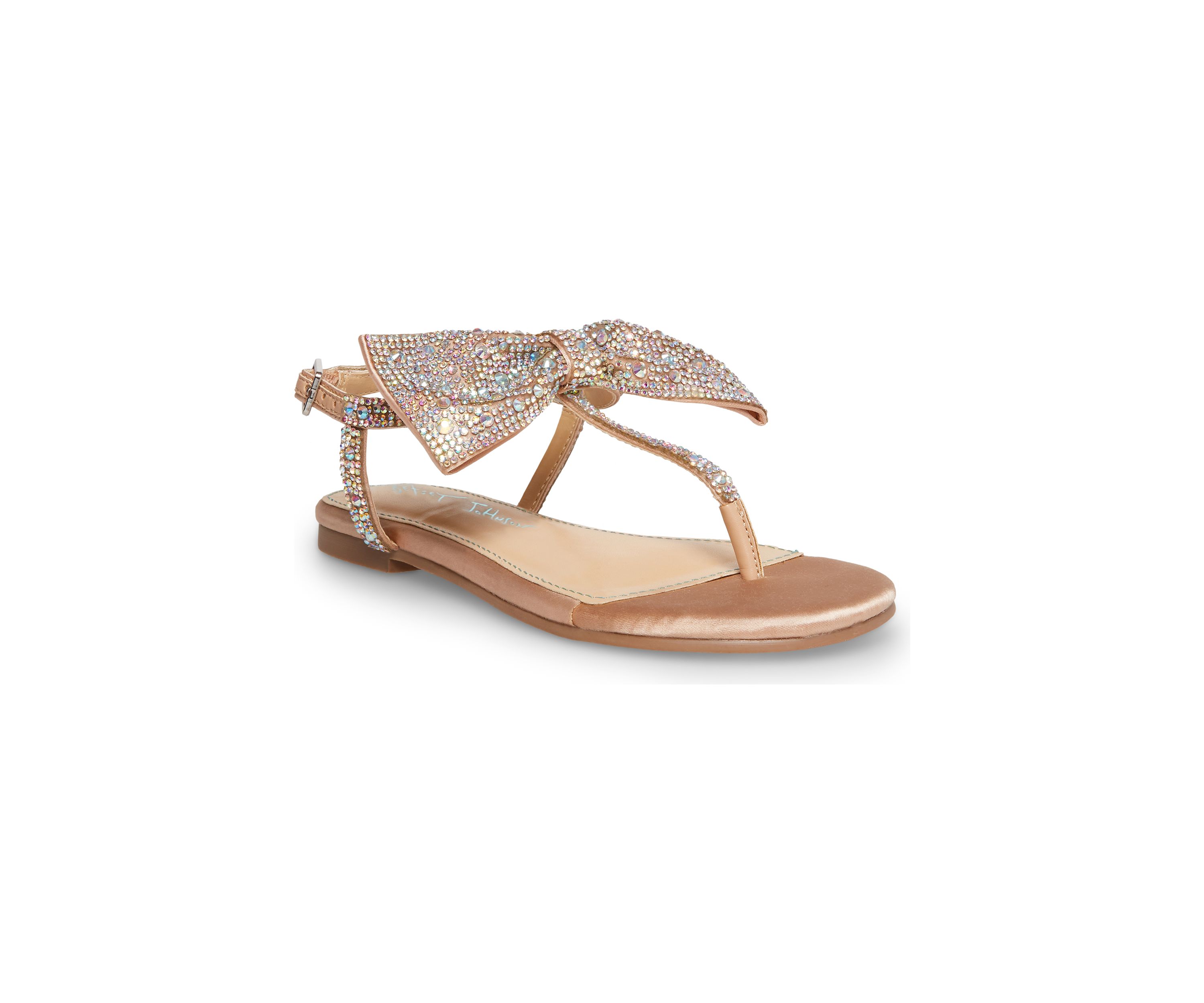 Big Kid Girls Sasha Rhinestone Bow T-Sandals