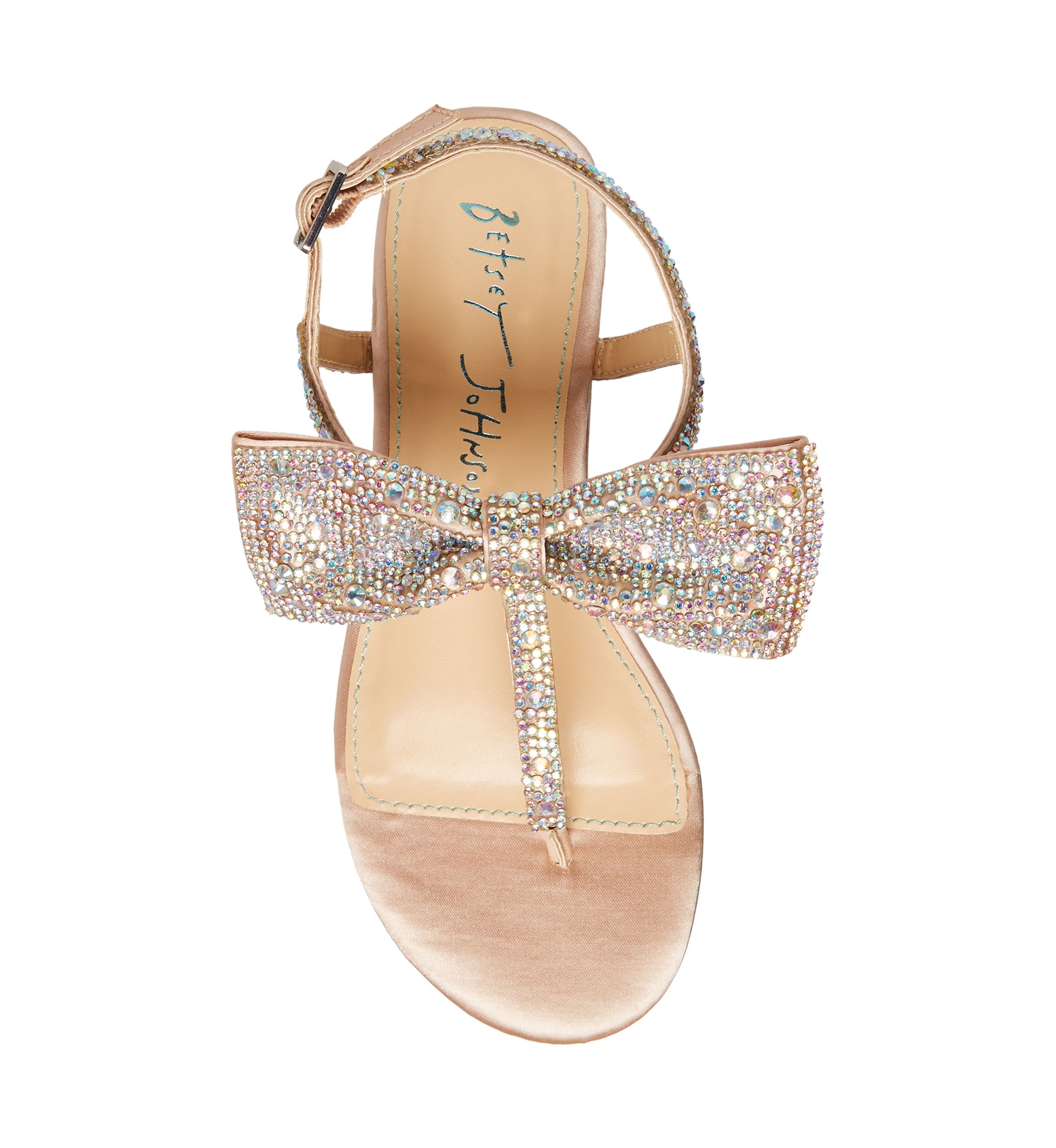 Big Kid Girls Sasha Rhinestone Bow T-Sandals