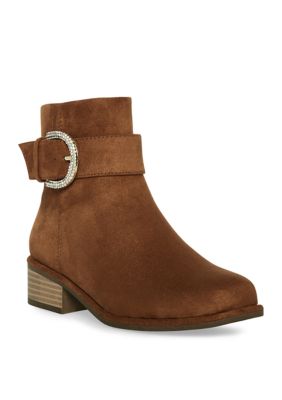 Steve Madden Youth Girls Buckled Booties, 2M Big Kid