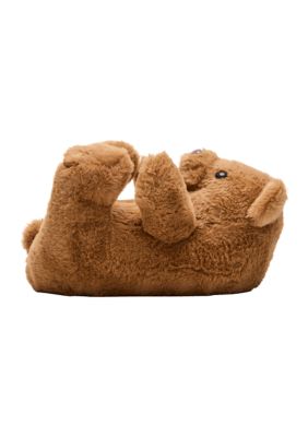 Steve Madden Big Kid Girls Bear Slippers, Brown, 13M Big Kid