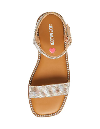 Stevies by Steve Madden-Girls Size 2 Silver #GLITZY Embellished Sandals-New!! 
