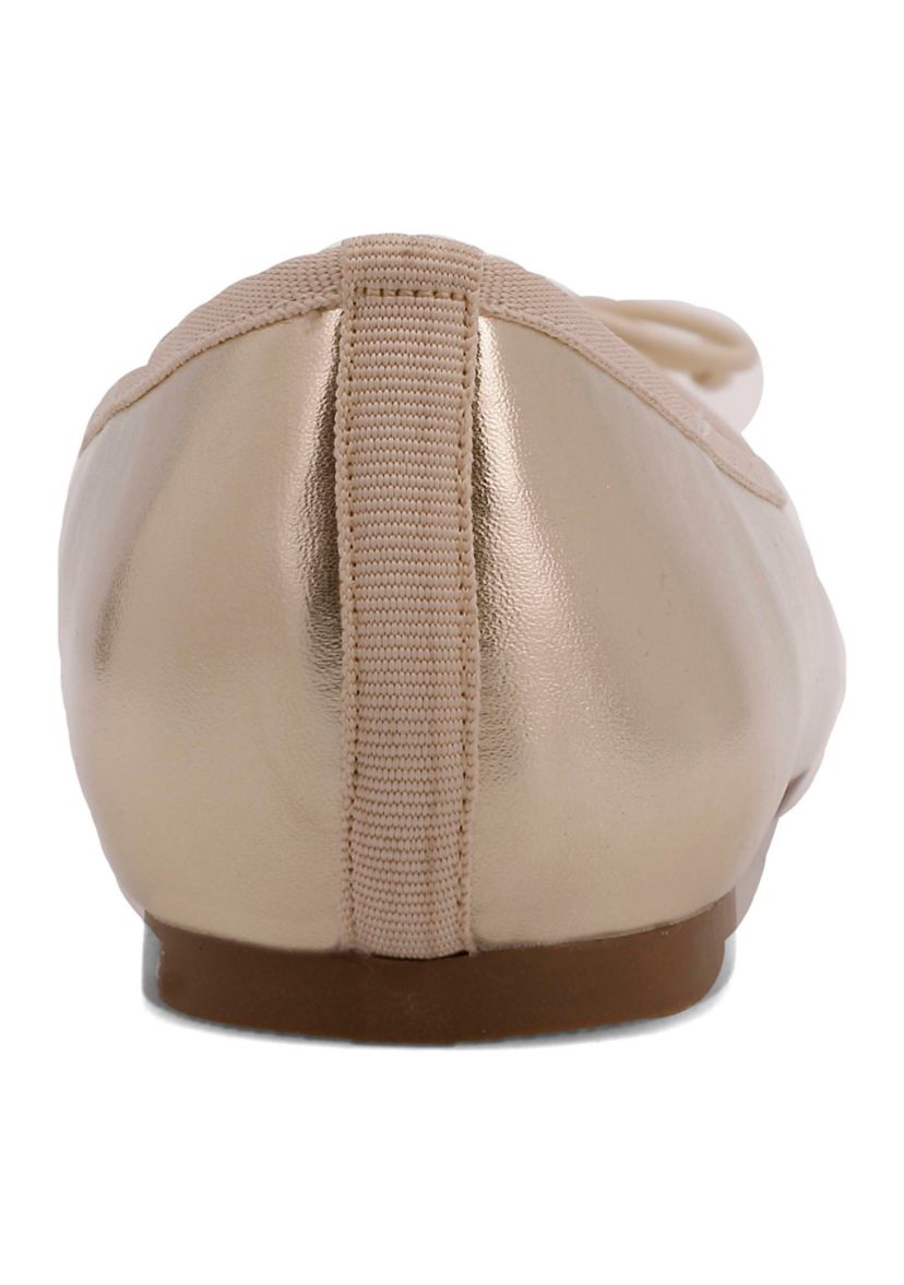 Youth Girls Metallic Bow Flats