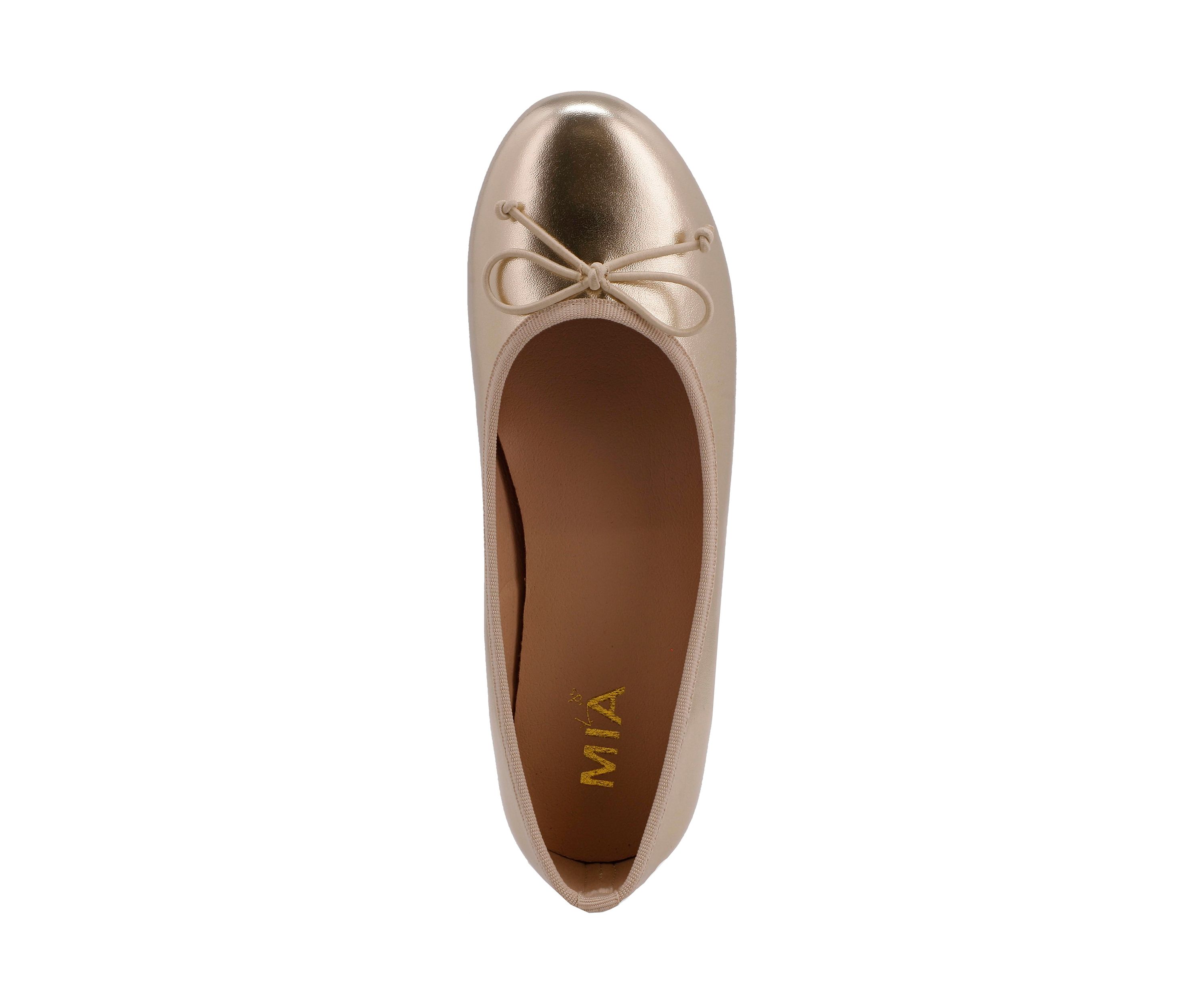Youth Girls Metallic Bow Flats