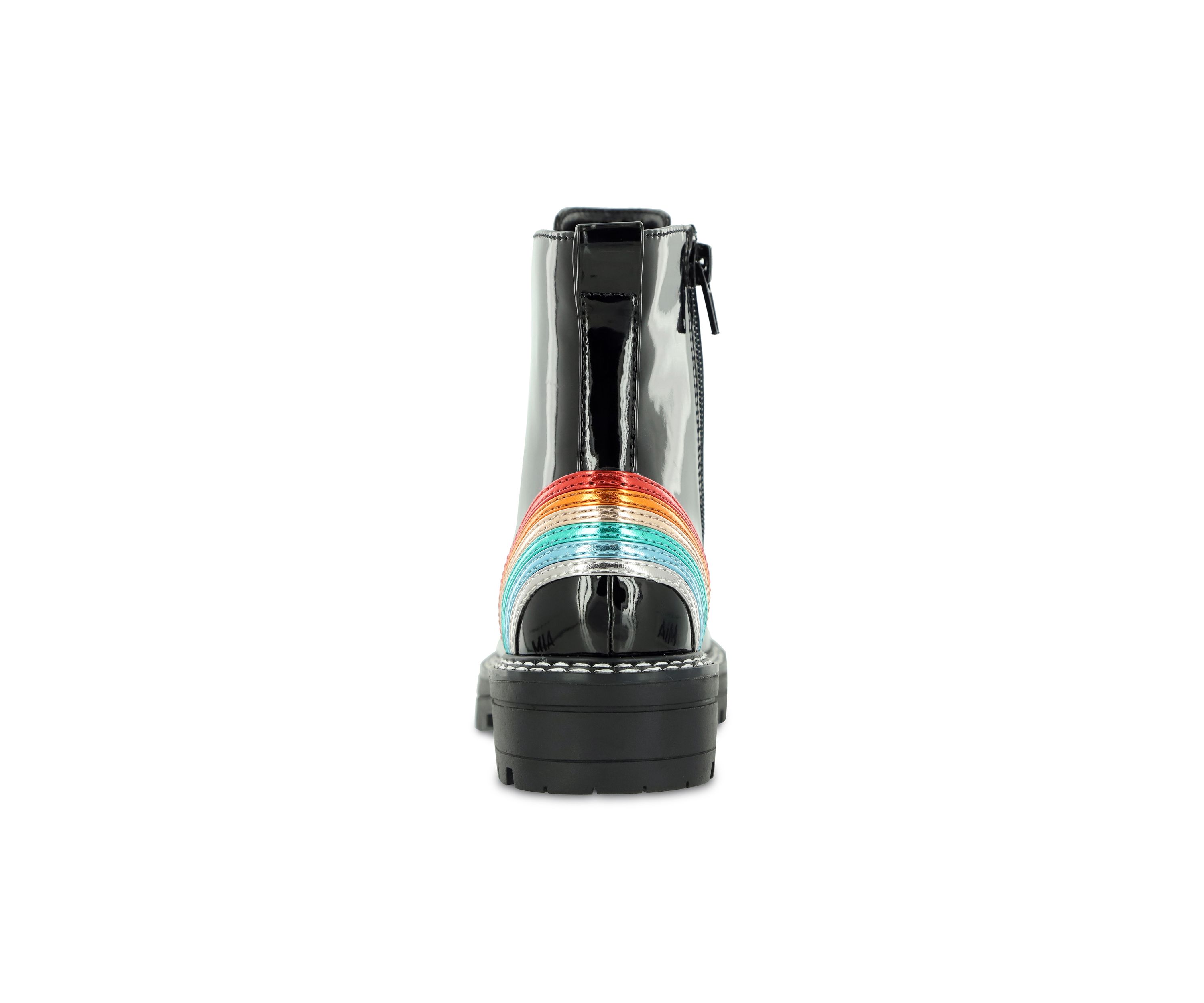 Youth Girls Padma Patent Rainbow Combat Boots