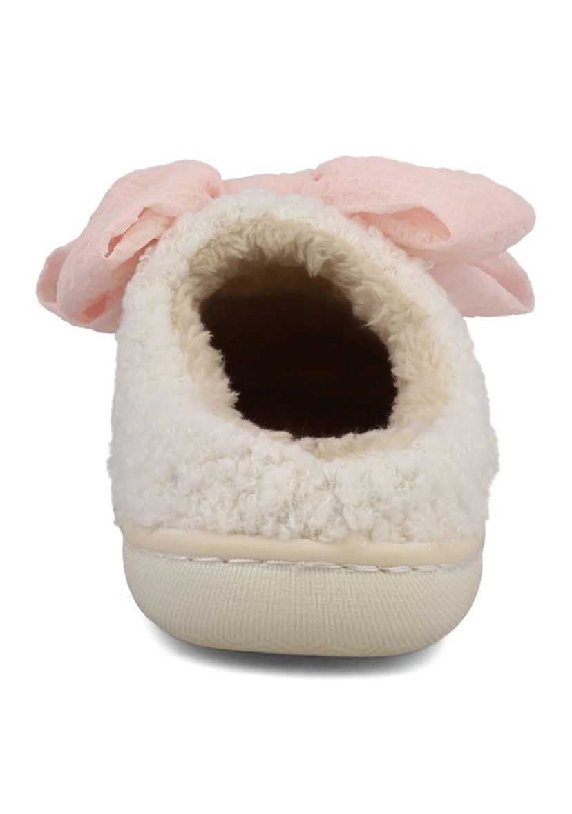 Big Kid Girls Bow Scuff Slippers