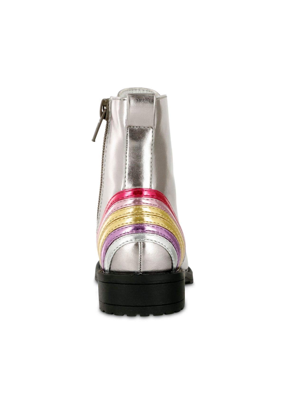 Girls Metallic Rainbow Combat Boots