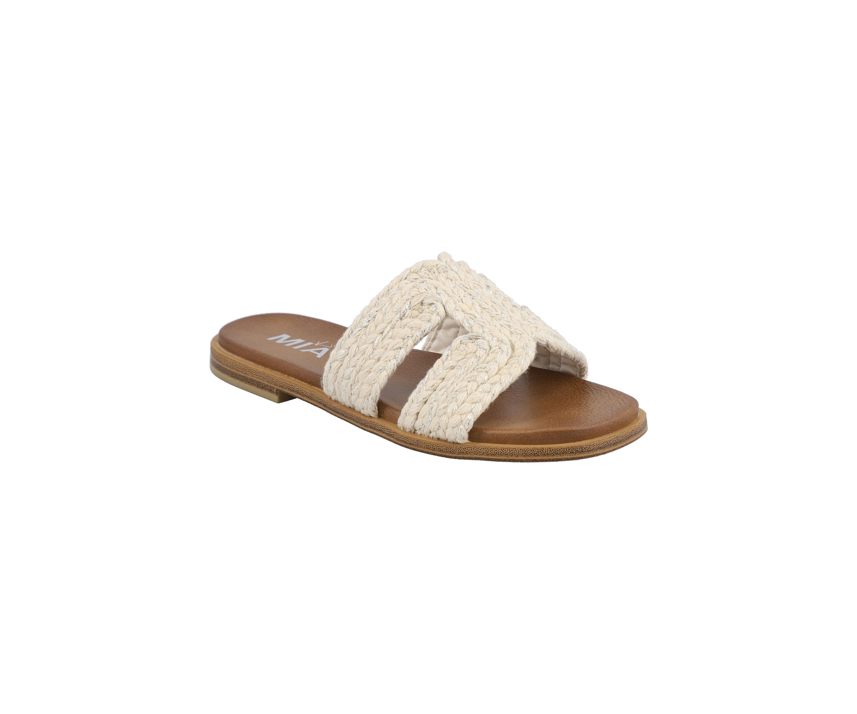 Big Kid Girls Little Poe Natural Braided Slide Sandals