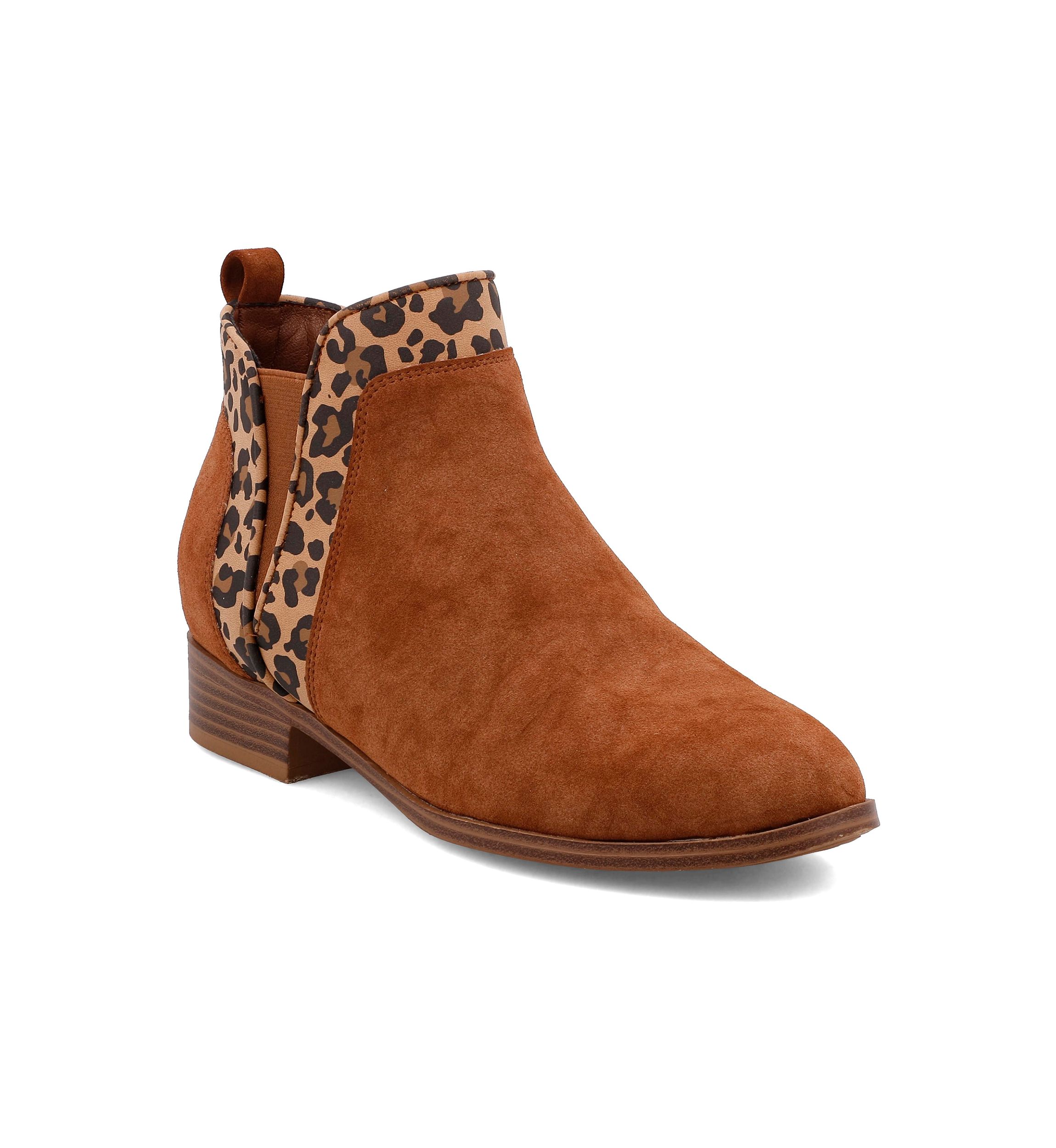 Youth Girls Leopard Print Trim Booties