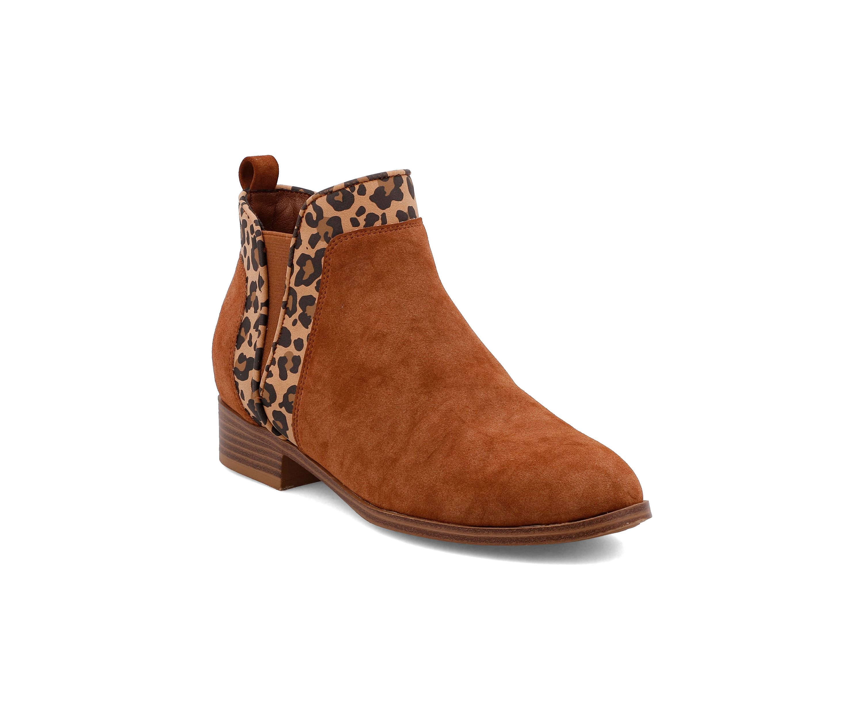 Youth Girls Leopard Print Trim Booties