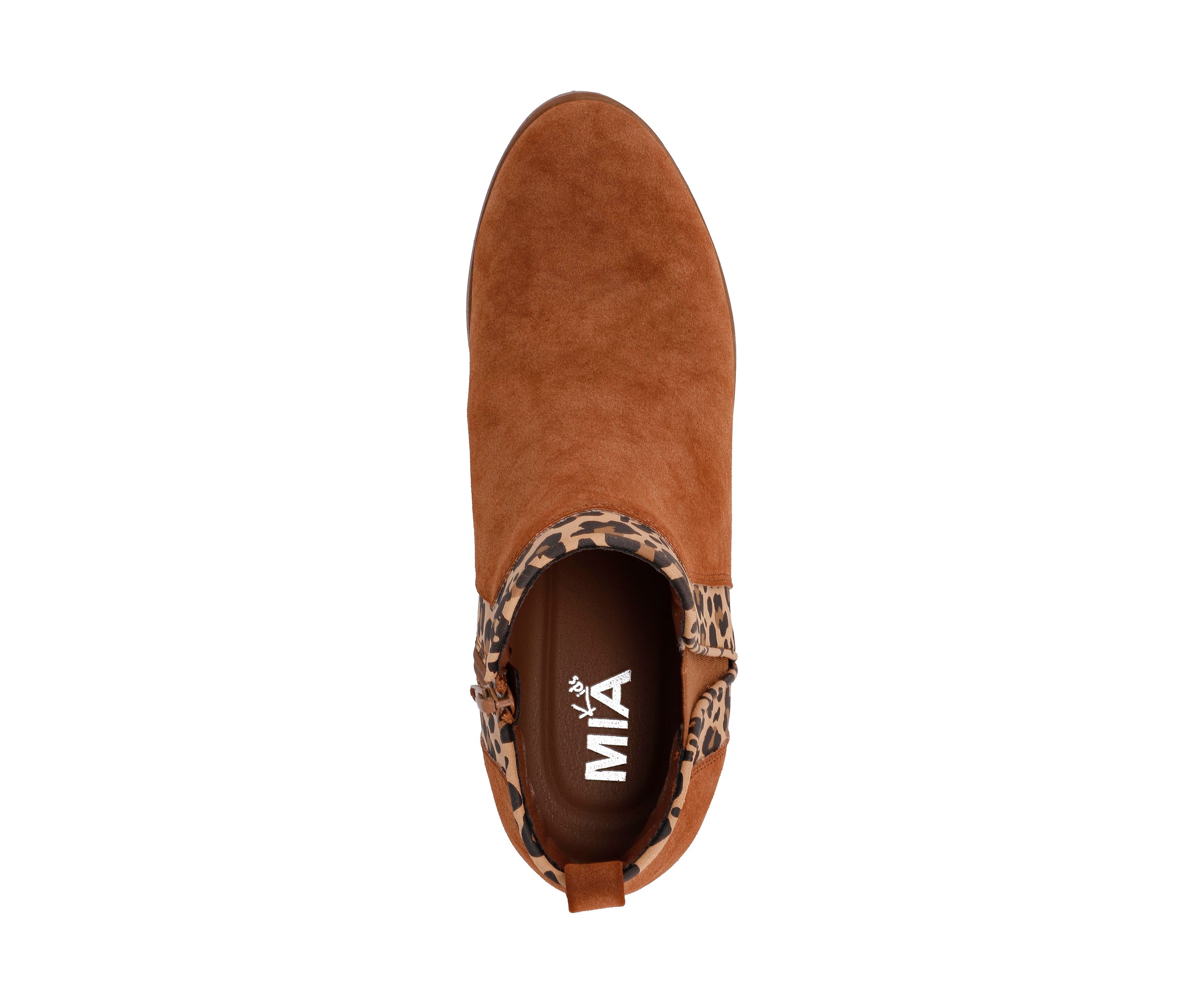 Youth Girls Leopard Print Trim Booties