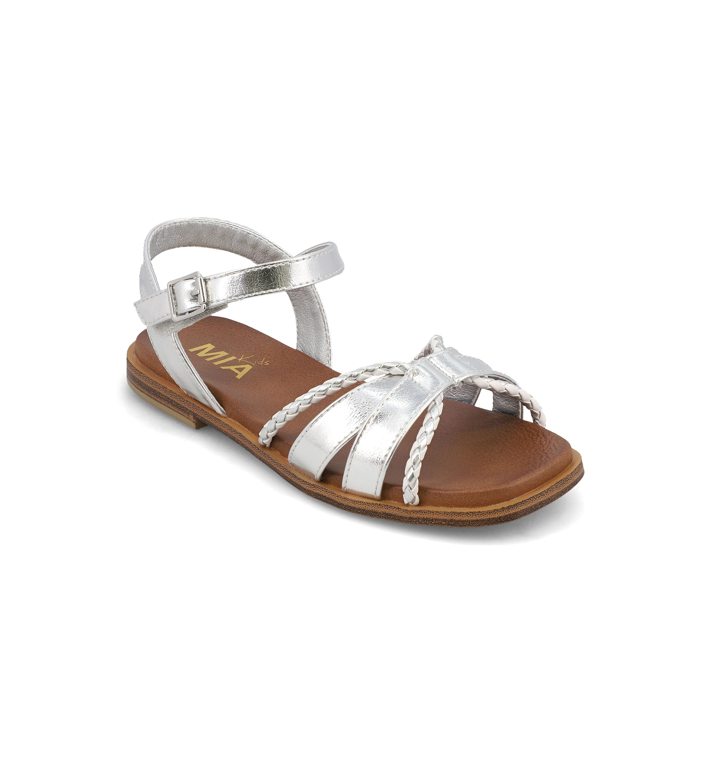 Chaisee Braided Metallic Flat Sandals