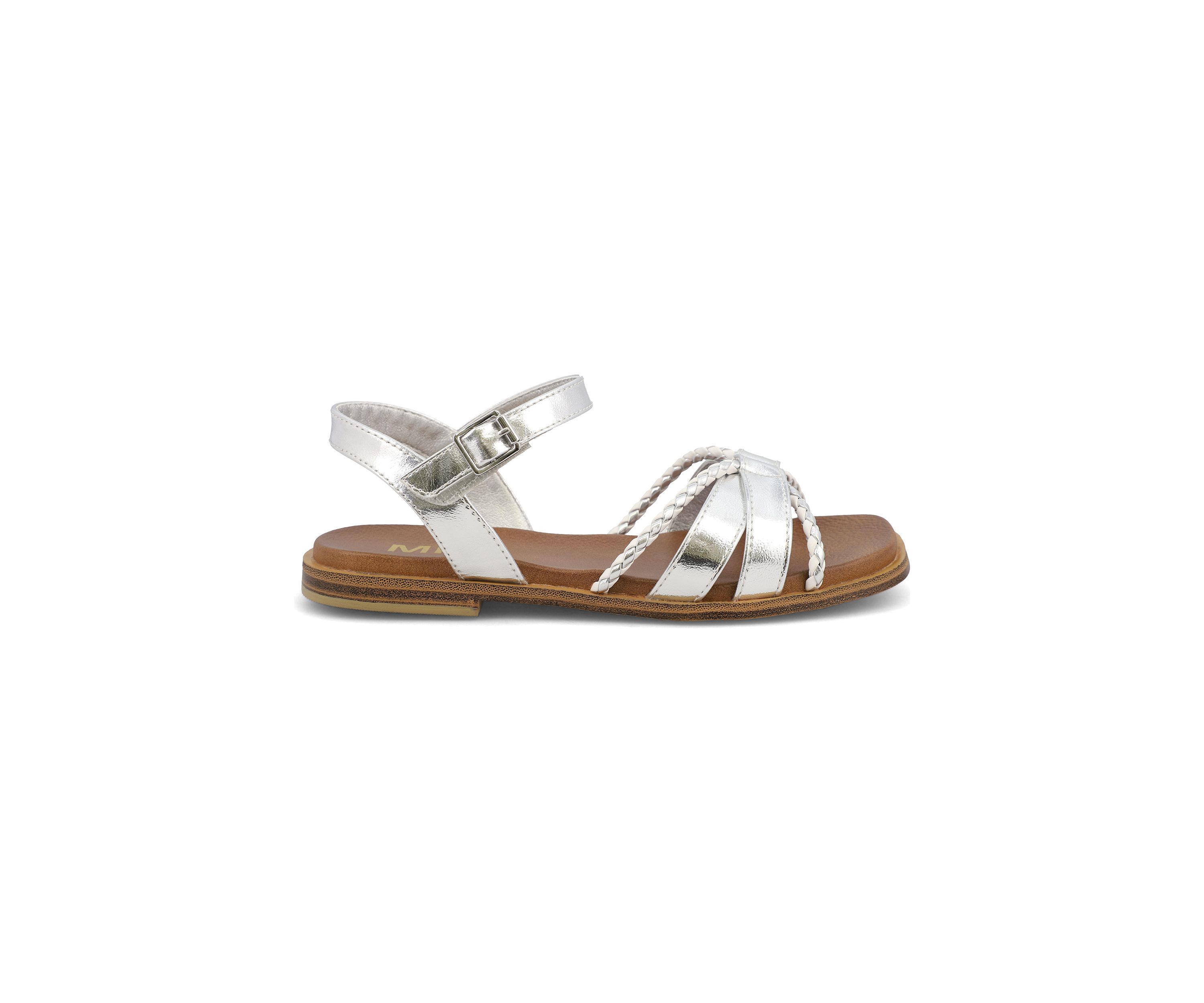 Chaisee Braided Metallic Flat Sandals