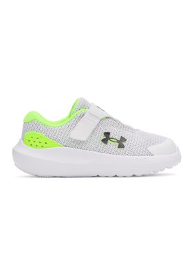 Under Armour Little Kid Boys UA Surge 4 AC Running Shoes, White, 5M Big Kid