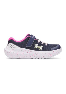 Under Armour Big Kid Girls Pre-School UA Surge 4 AC Running Shoes, Navy Blue, 13M Big Kid