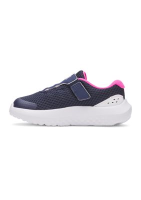 Under Armour Little Kid Girls Surge 4 AC Running Shoes, Navy Blue, 7M Big Kid
