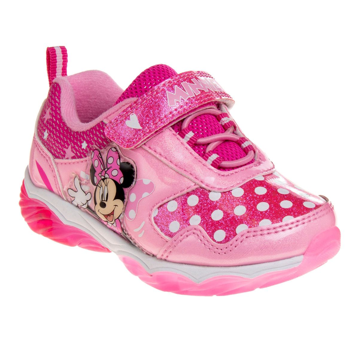Disney Minnie Mouse Toddler Girls Sneakers w/ 4 White Lights
