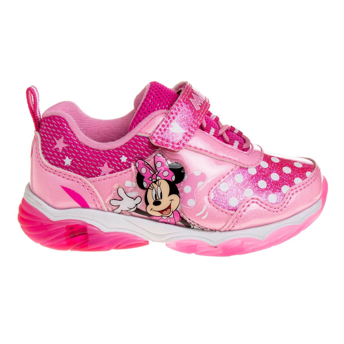 Disney Minnie Mouse Toddler Girls Sneakers w/ 4 White Lights