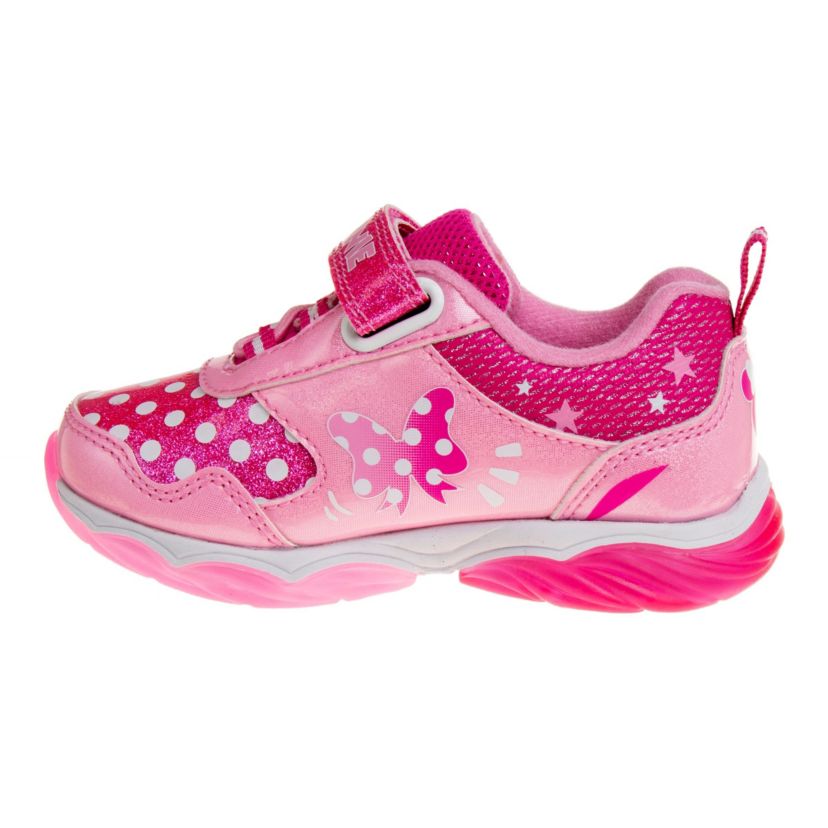 Disney Minnie Mouse Toddler Girls Sneakers w/ 4 White Lights