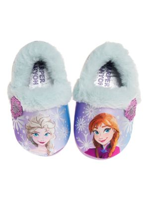 Disney Frozen Anna and Elsa Happy Sisters Toddler Girls' Dual Sizes Slippers, 5M Toddler -  0194603644294