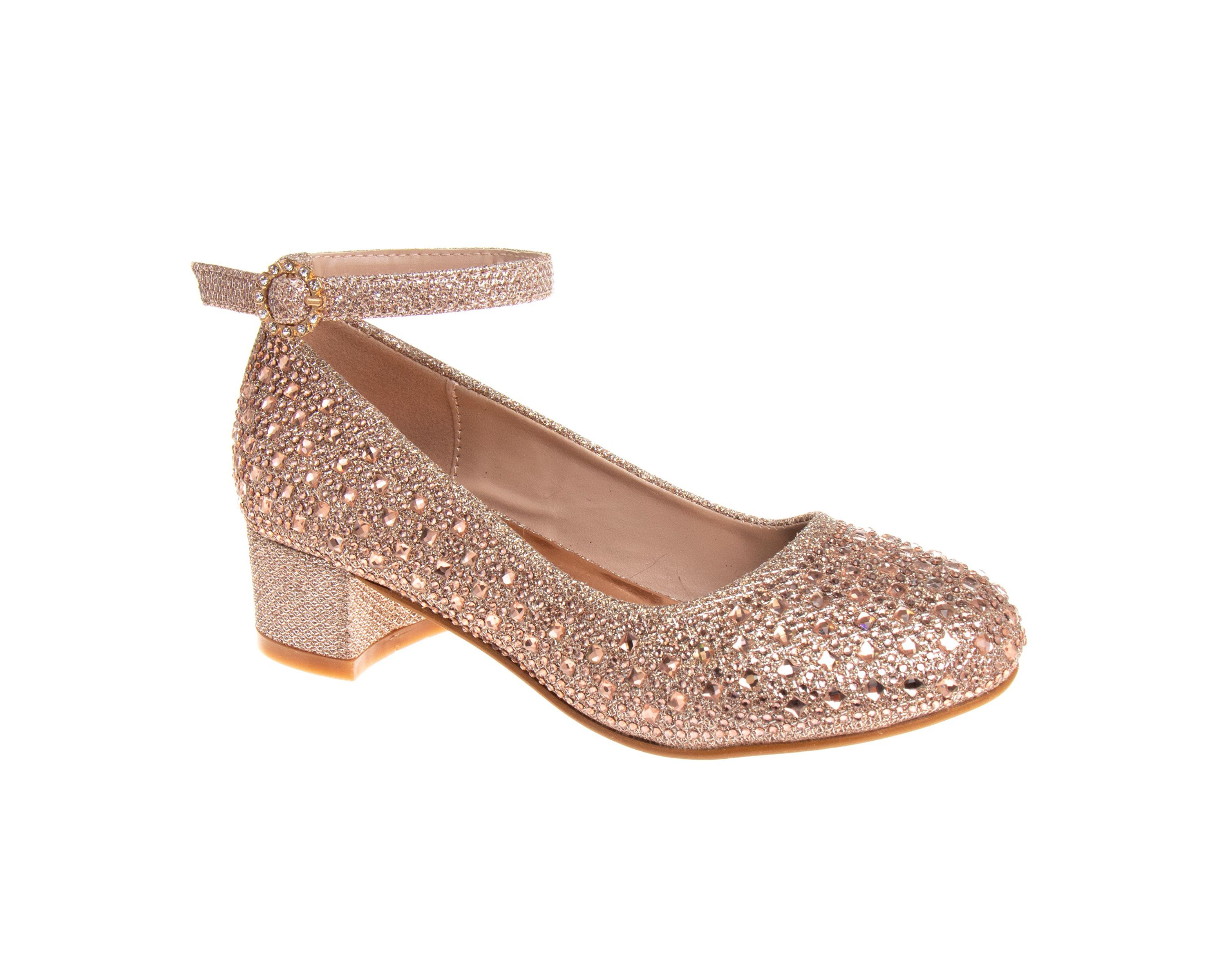 Badgley Mischka Girls Block Heel Dress Shoes