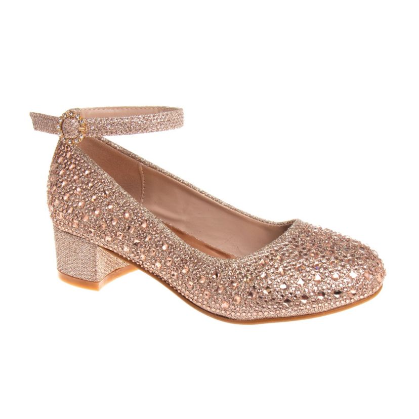 Badgley Mischka Girls Block Heel Dress Shoes