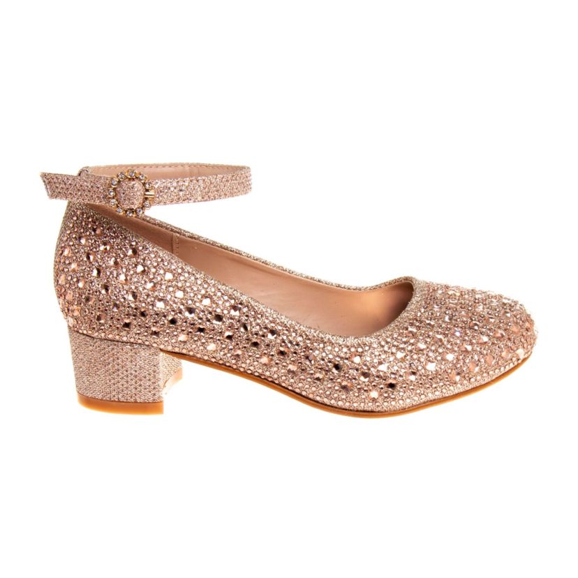Badgley Mischka Girls Block Heel Dress Shoes