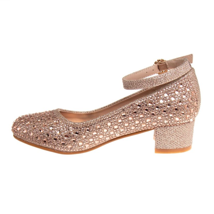 Badgley Mischka Girls Block Heel Dress Shoes