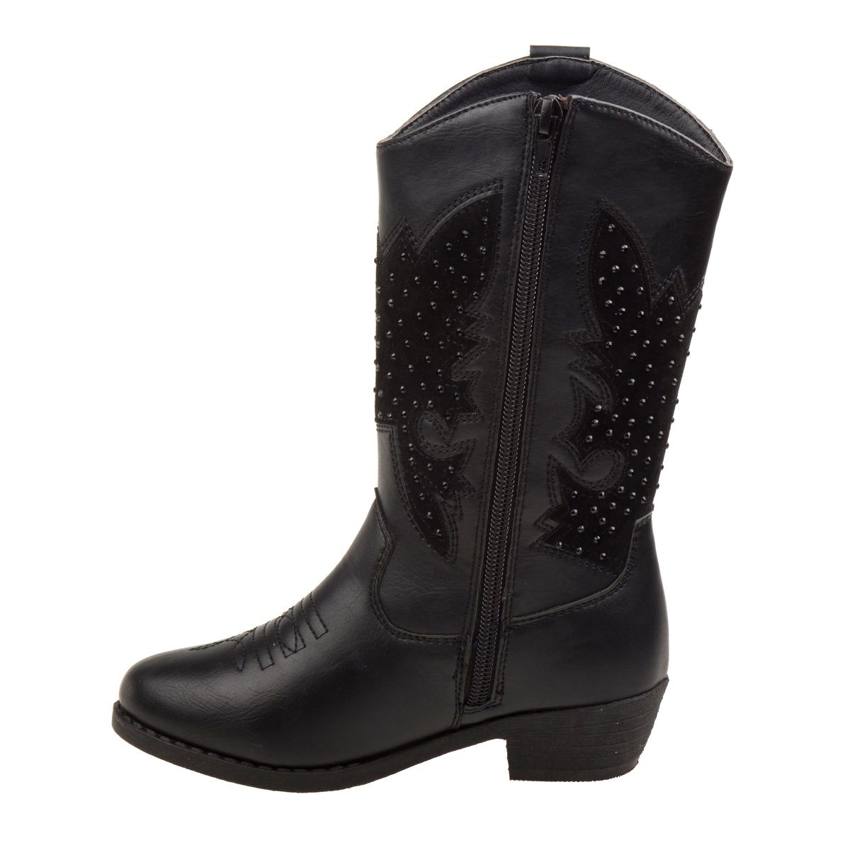 Girls zip up boot with heel