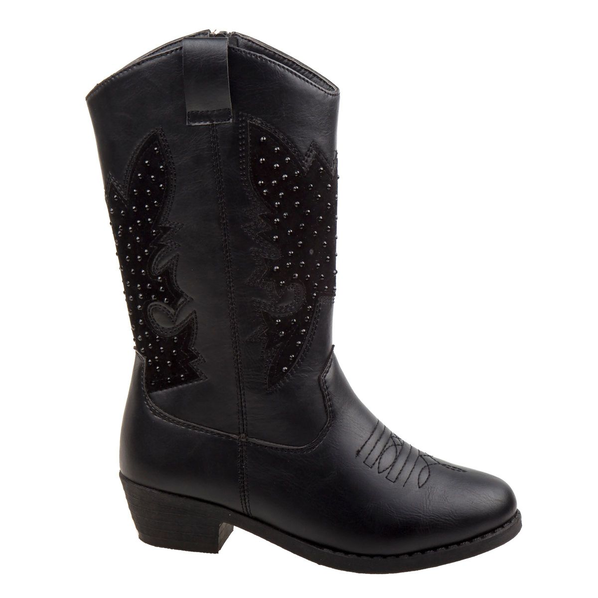 Girls zip up boot with heel