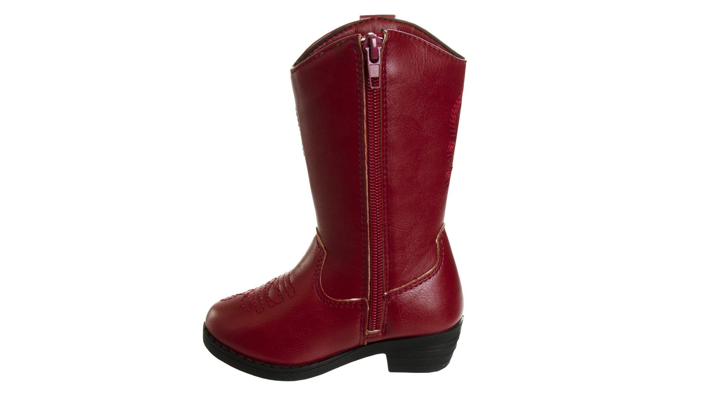 Girls zip up boot with heel