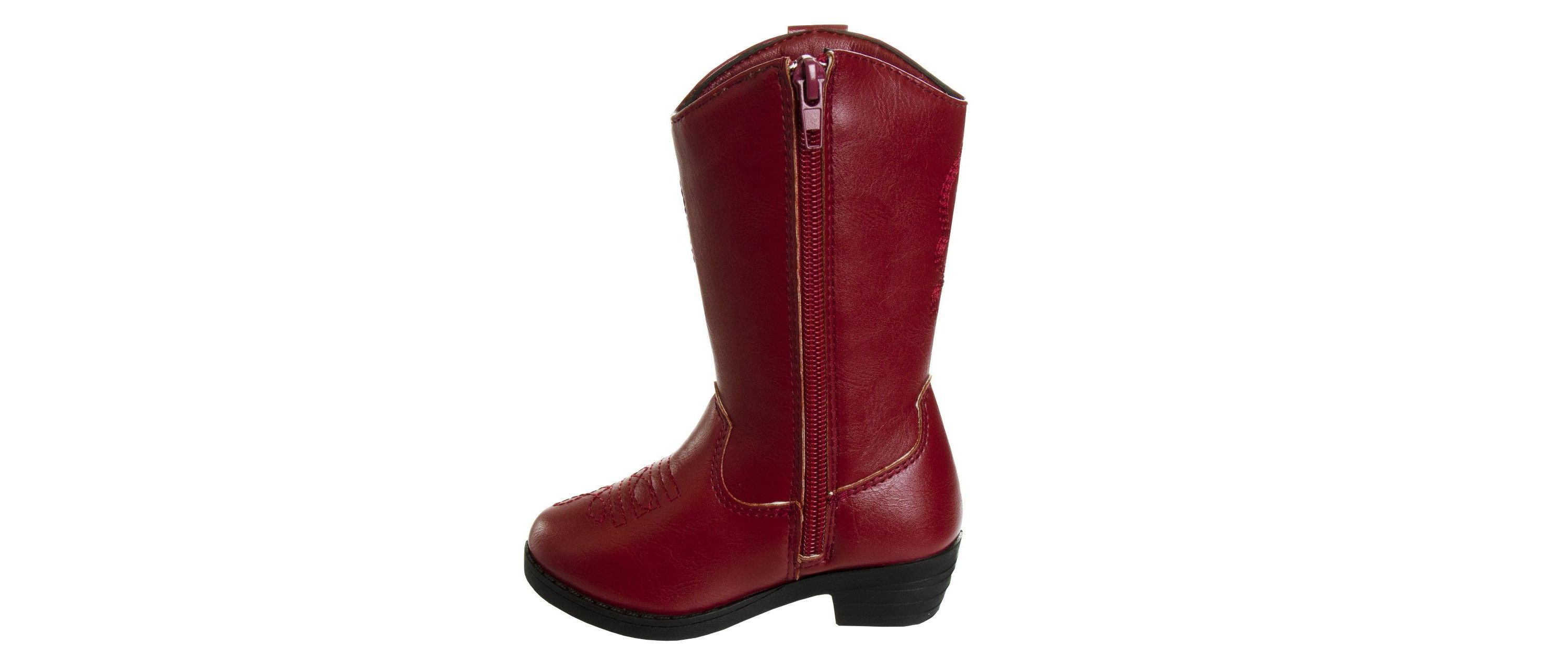 Girls zip up boot with heel