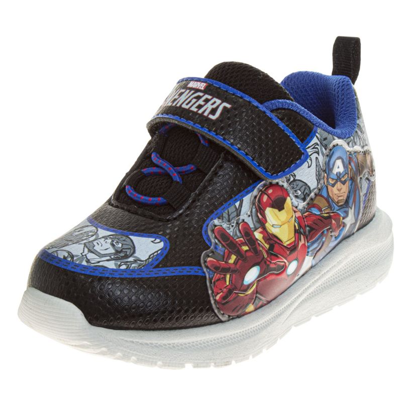 Marvel Avengers, Iron Man, Captain America Boys Light Up Sneakers. (Toddler/Little Kids)