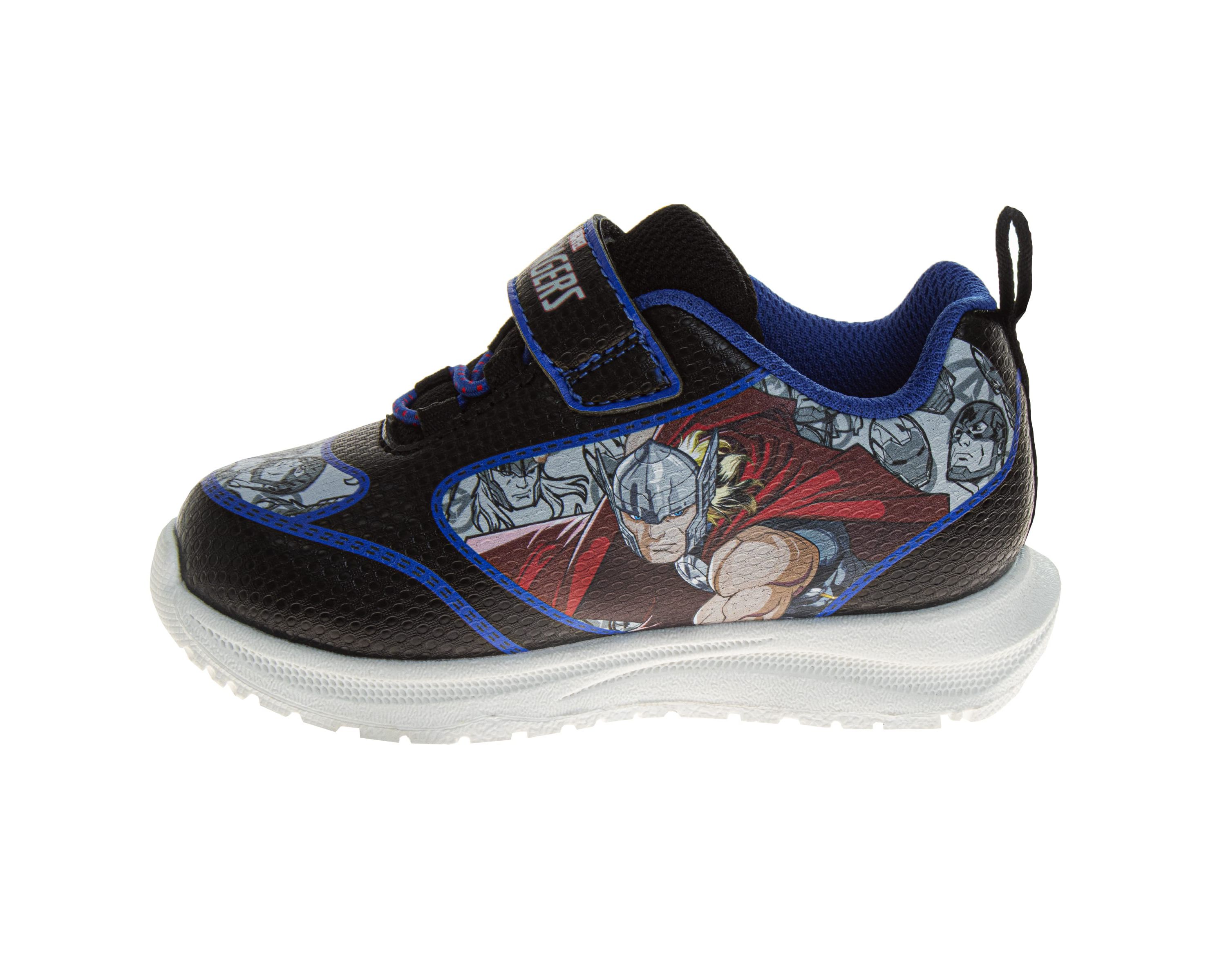 Marvel Avengers, Iron Man, Captain America Boys Light Up Sneakers. (Toddler/Little Kids)