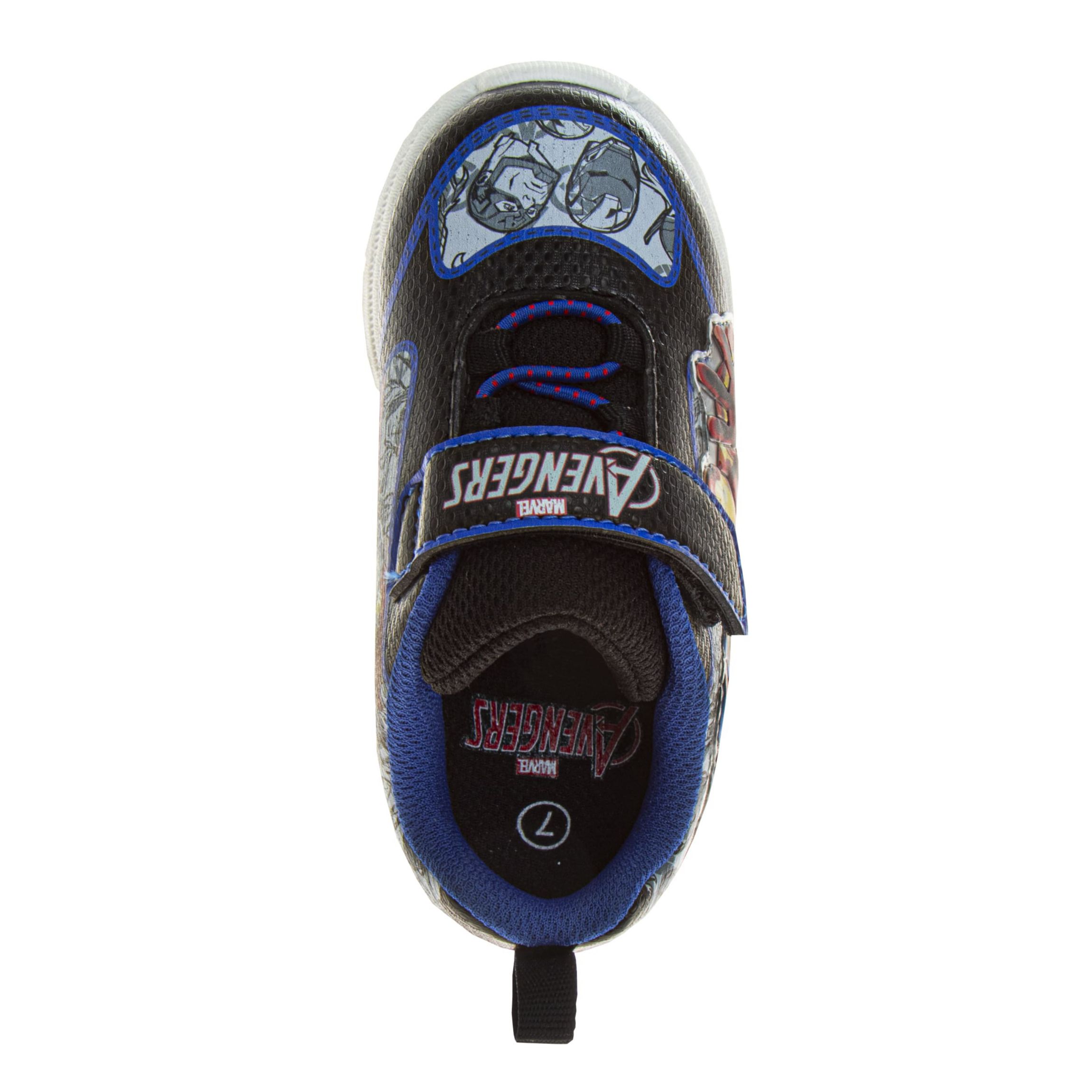 Marvel Avengers, Iron Man, Captain America Boys Light Up Sneakers. (Toddler/Little Kids)
